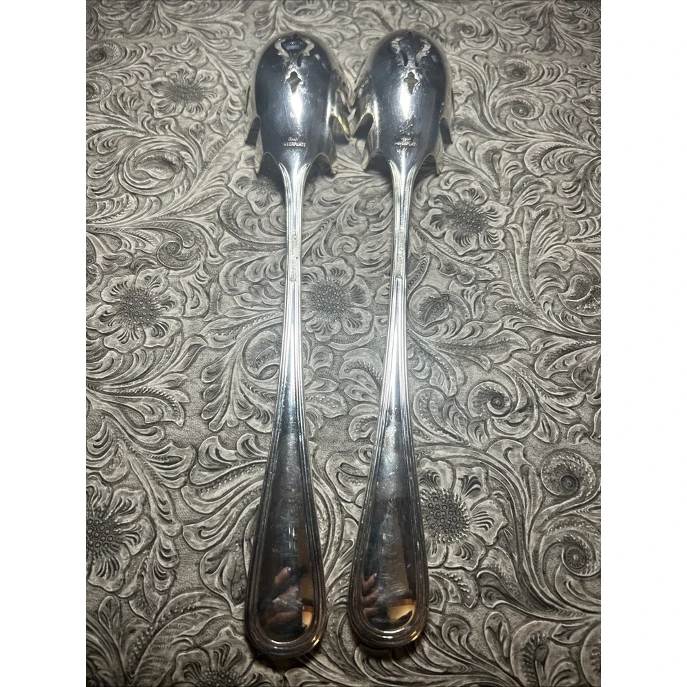 Gorham Heritage Silver-plated Spaghetti Serving Spoon Made In Italy X‎ 2